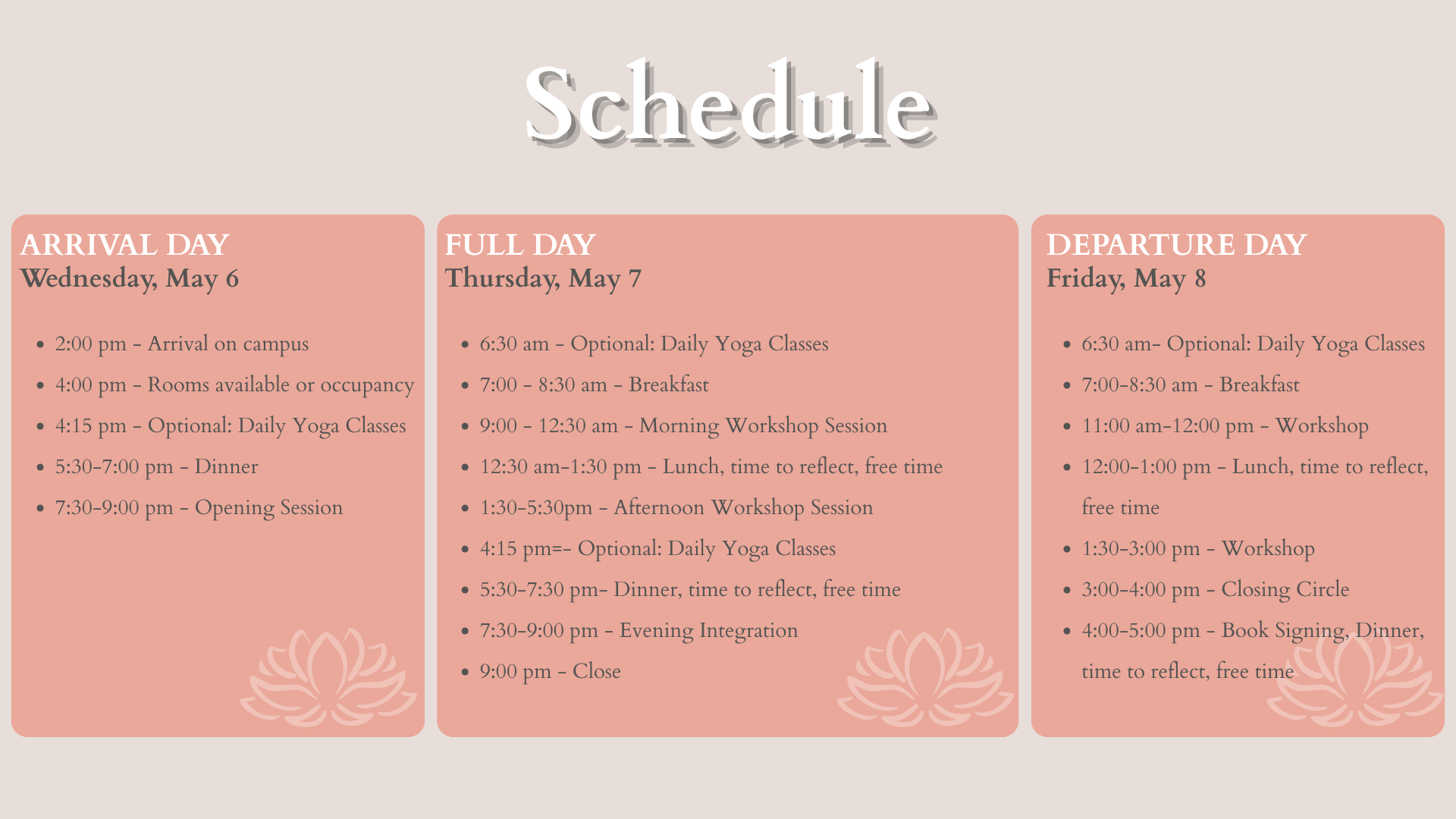 retreat schedule (1)